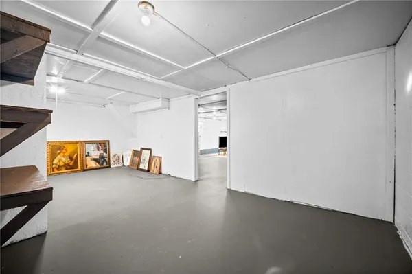 a view of a livingroom with a staircase
