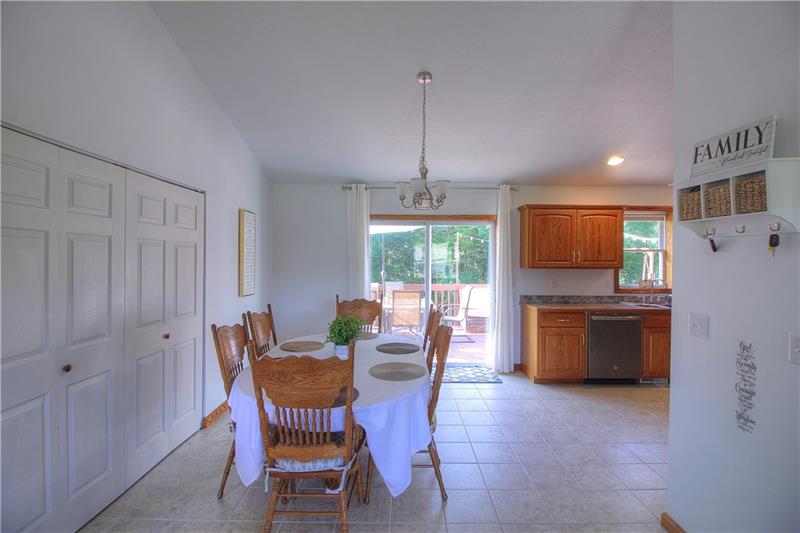 132 Rieger Road Butler, PA 16001 - Photo 5 of 25 Open dining area is separate from the kitchen workspace and looks out onto the large deck