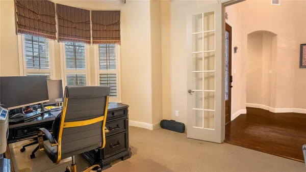 a view of an outdoor space with seating area