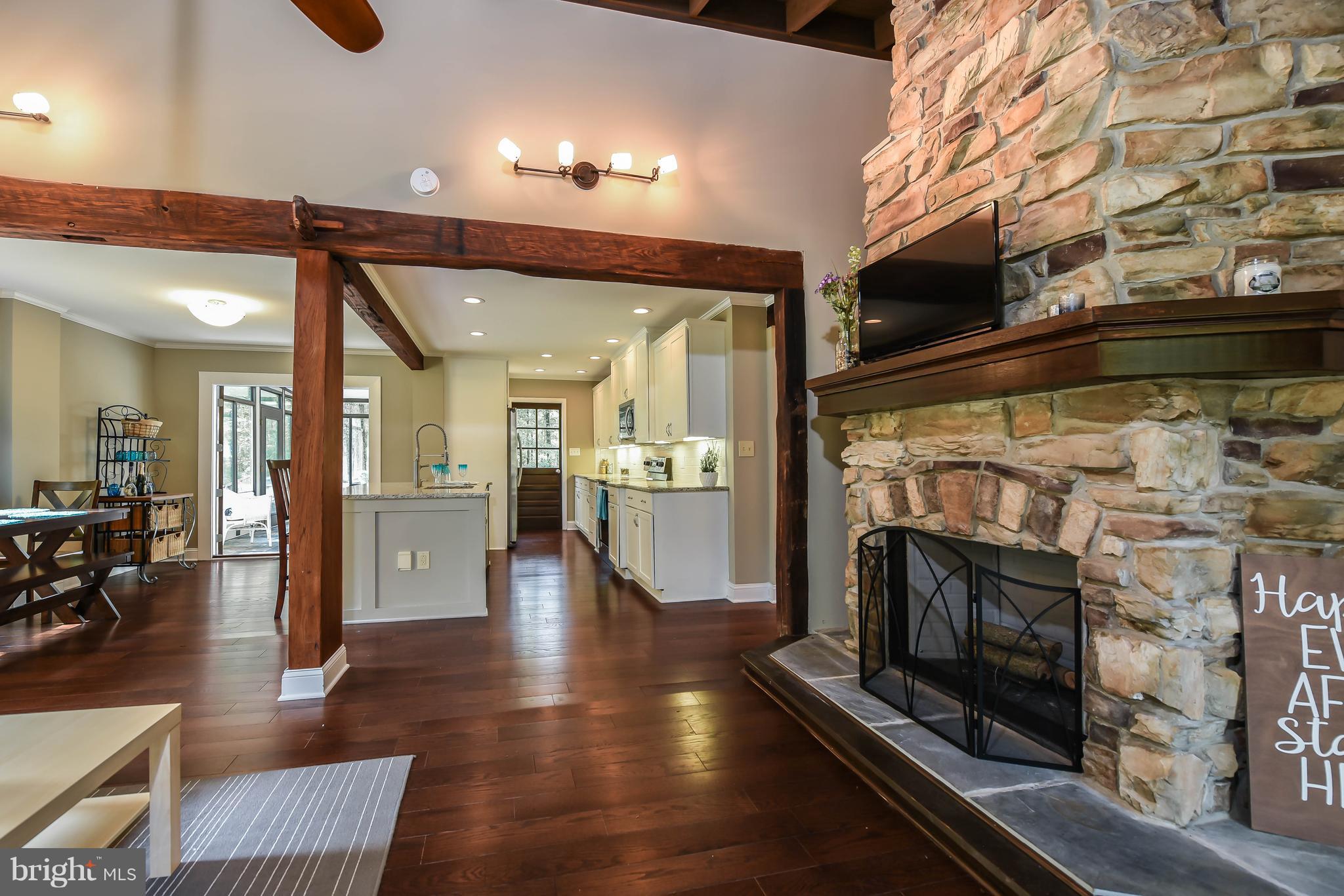 BEAUTIFUL STONE FIREPLACE