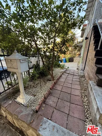 a view of an outdoor space with seating area