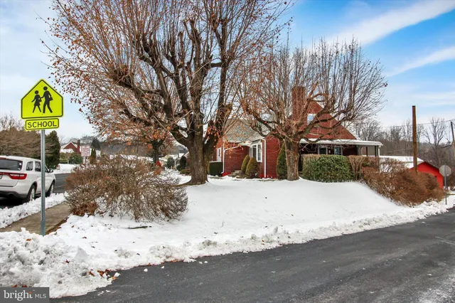 a view of garage with deck