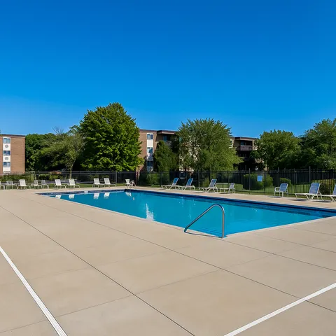 a view of swimming pool with a yard