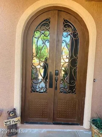 a view of a door with a glass door