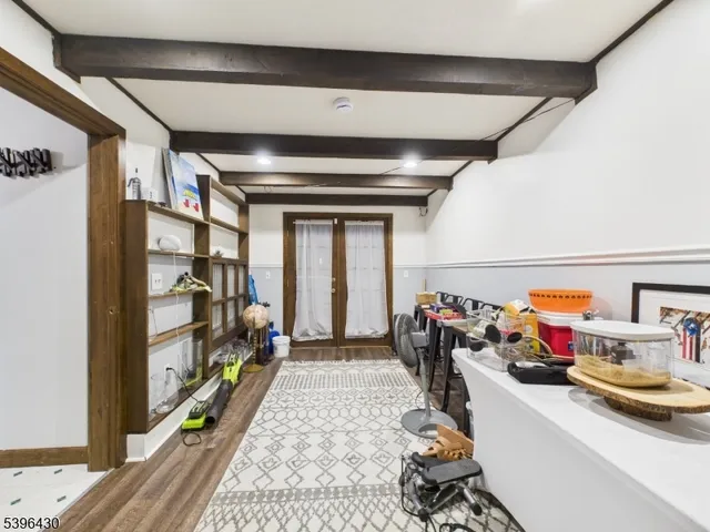 a hallway with a lots of different kinds of food