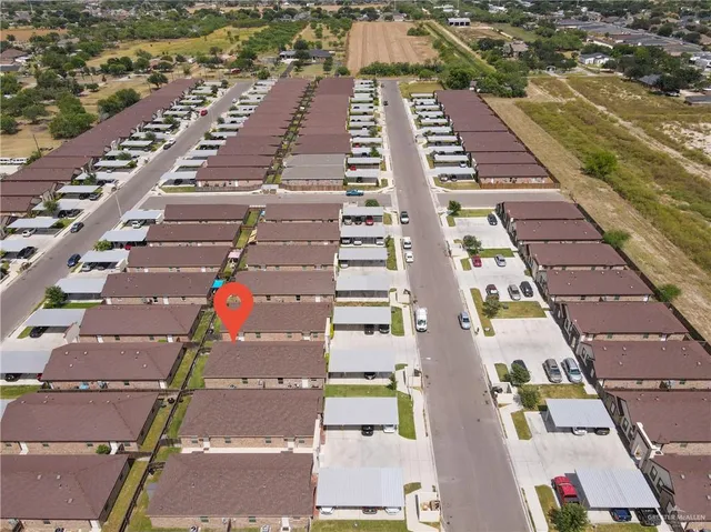 an aerial view of a city