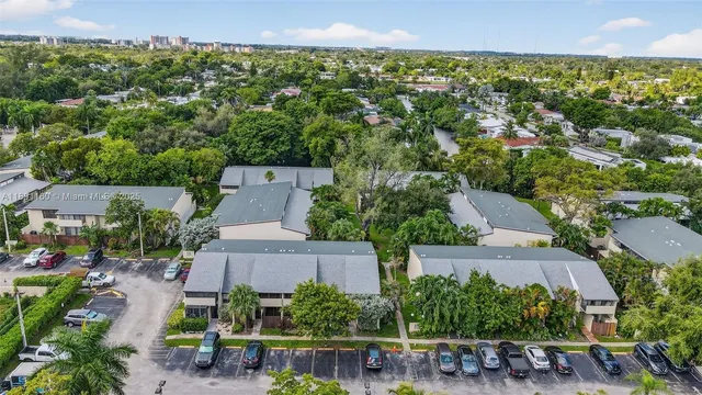 a view of a park with slide