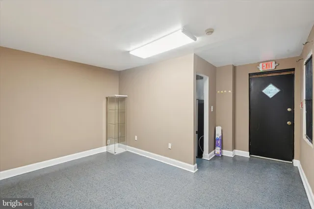 an empty room with entryway
