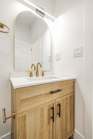 a view of kitchen with wooden floor