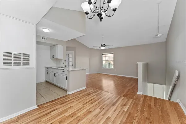 a view of kitchen and windows
