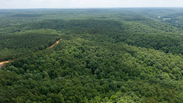 a view of a field with an outdoor space