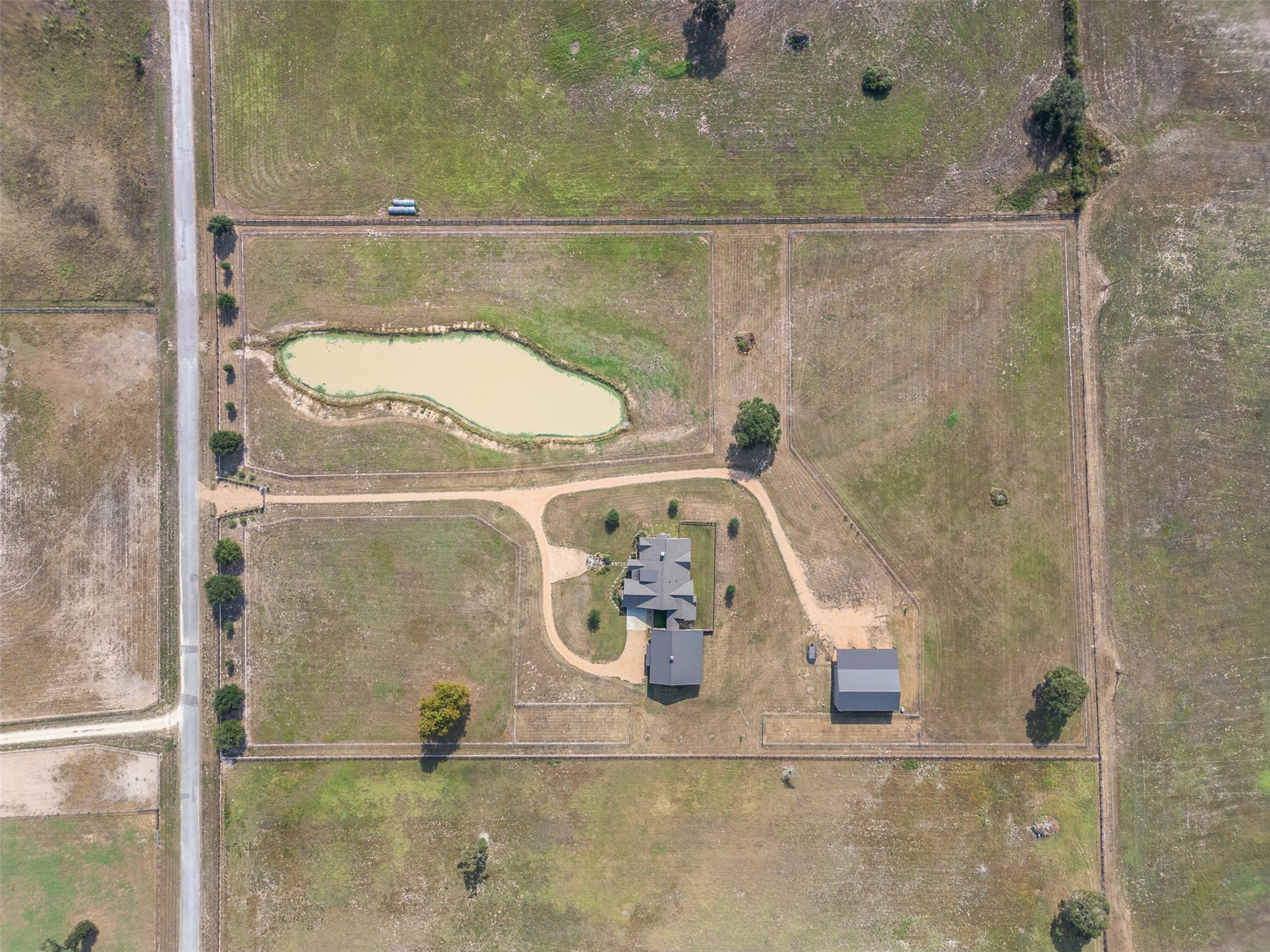 30163 High Spirit Ranch Road Hempstead, TX 77445 - Photo 46 of 46 An aerial view of the full 11.55 acres- the entire plot of land is a perfect rectangle.