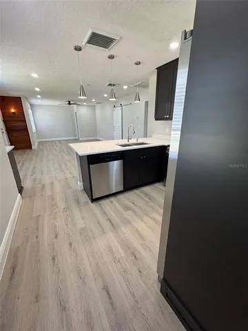 a large room with wooden floor