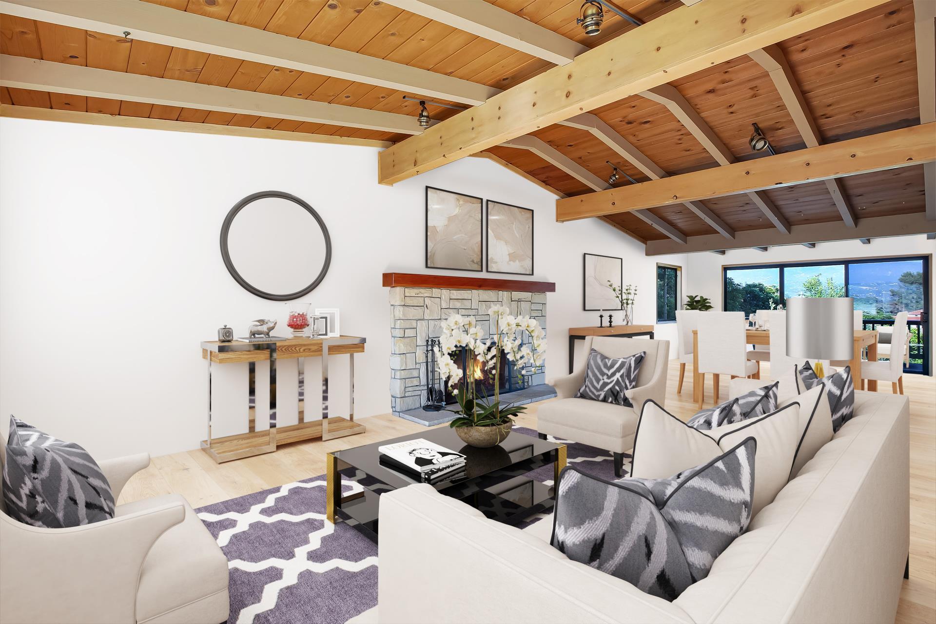 1040 Veronica Springs Road Santa Barbara, CA 93105 - Photo 13 of 32 Virtually staged great room