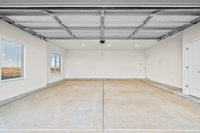 a view of a room with wooden walls