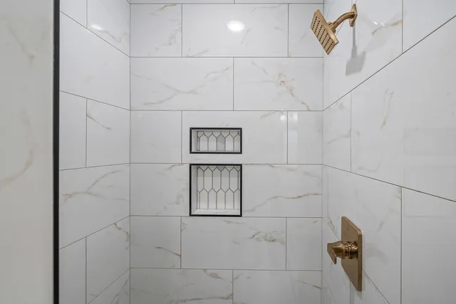 a bathroom with a shower