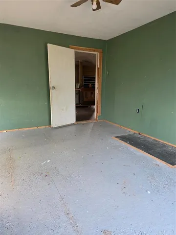 an empty room with closet