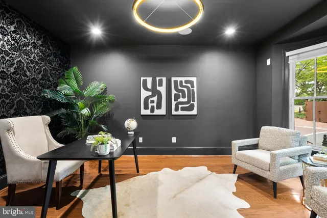 a living room with furniture