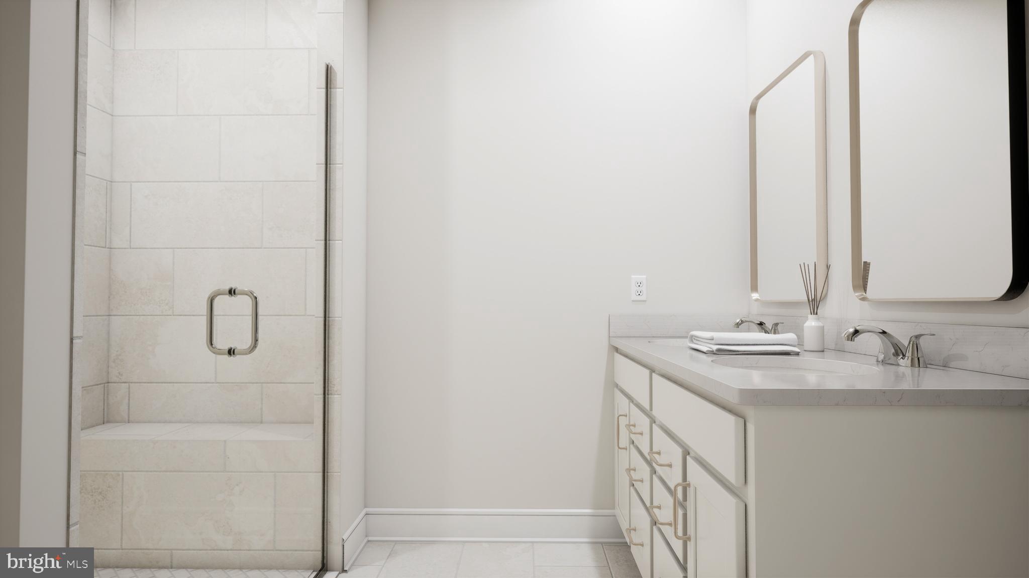 44476 Lowestoft Square Ashburn, VA 20147 - Photo 22 of 27 a bathroom with a double vanity sink and a mirror