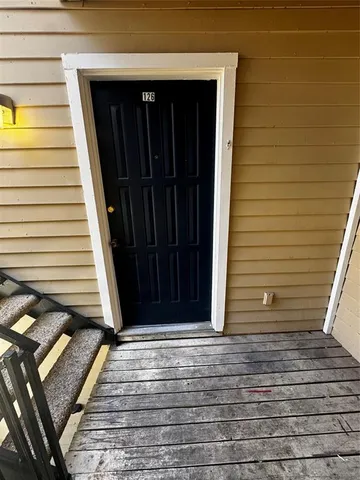 a view of wooden door