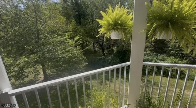 a balcony with small garden
