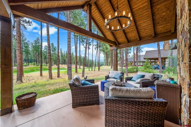 a view of a garage with a bike and white door