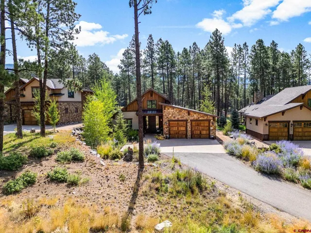 a view of a lake with a city