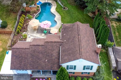 an aerial view of a house