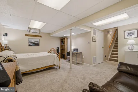 a garden view with a seating space