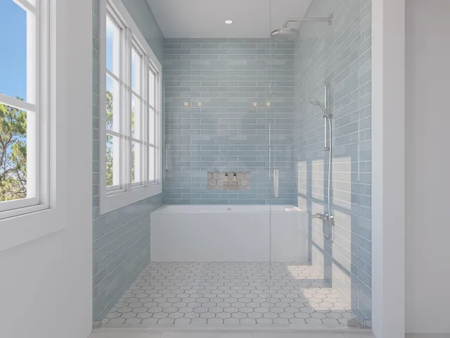 a view of a lake with a building in the background