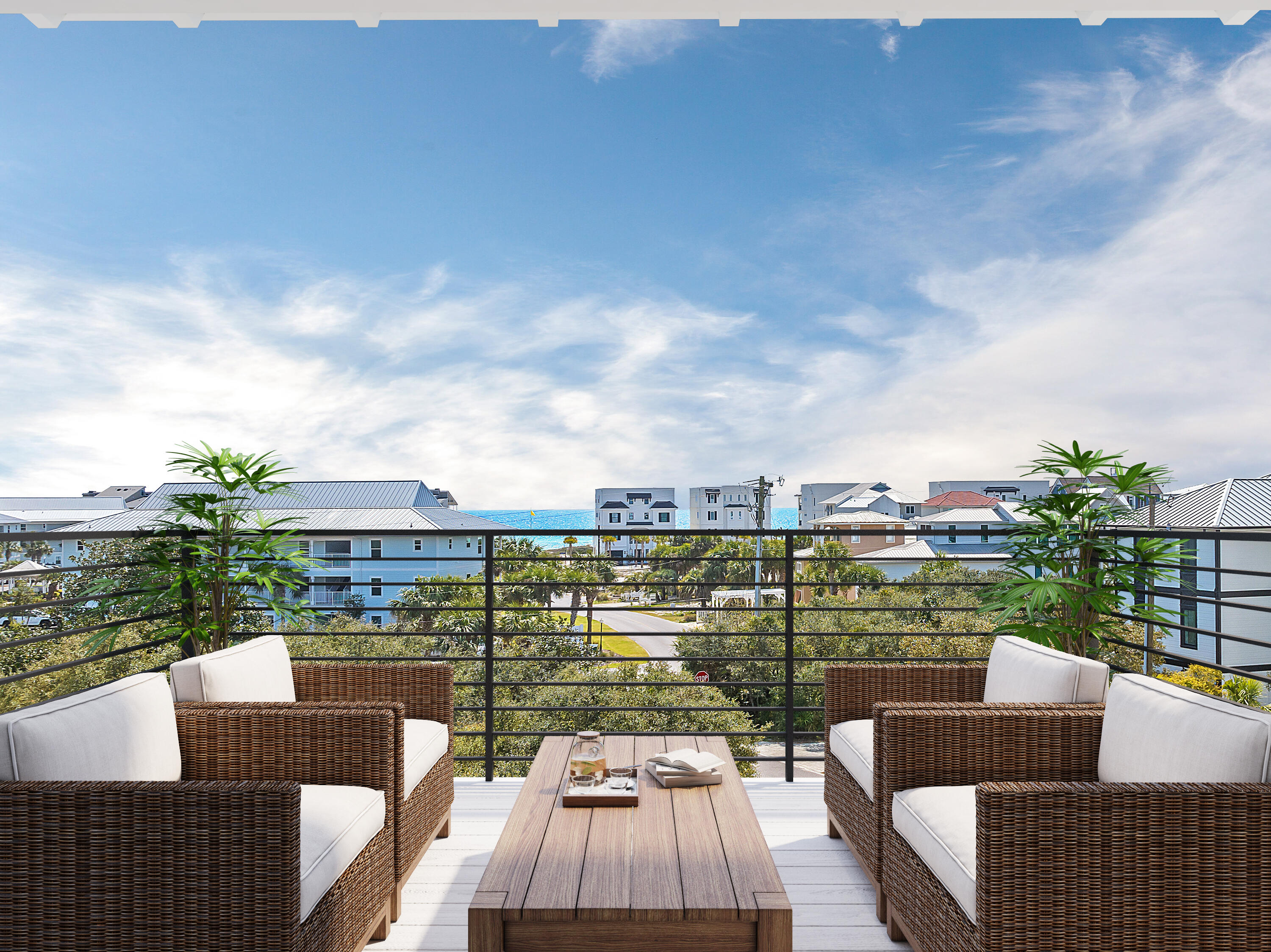 288 Lakeview Drive Santa Rosa Beach, FL 32459 - Photo 5 of 28 a view of a patio with couches chairs and wooden floor