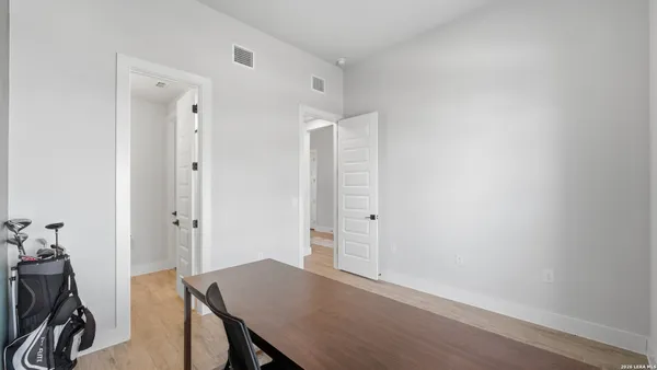 a view of a room with workspace