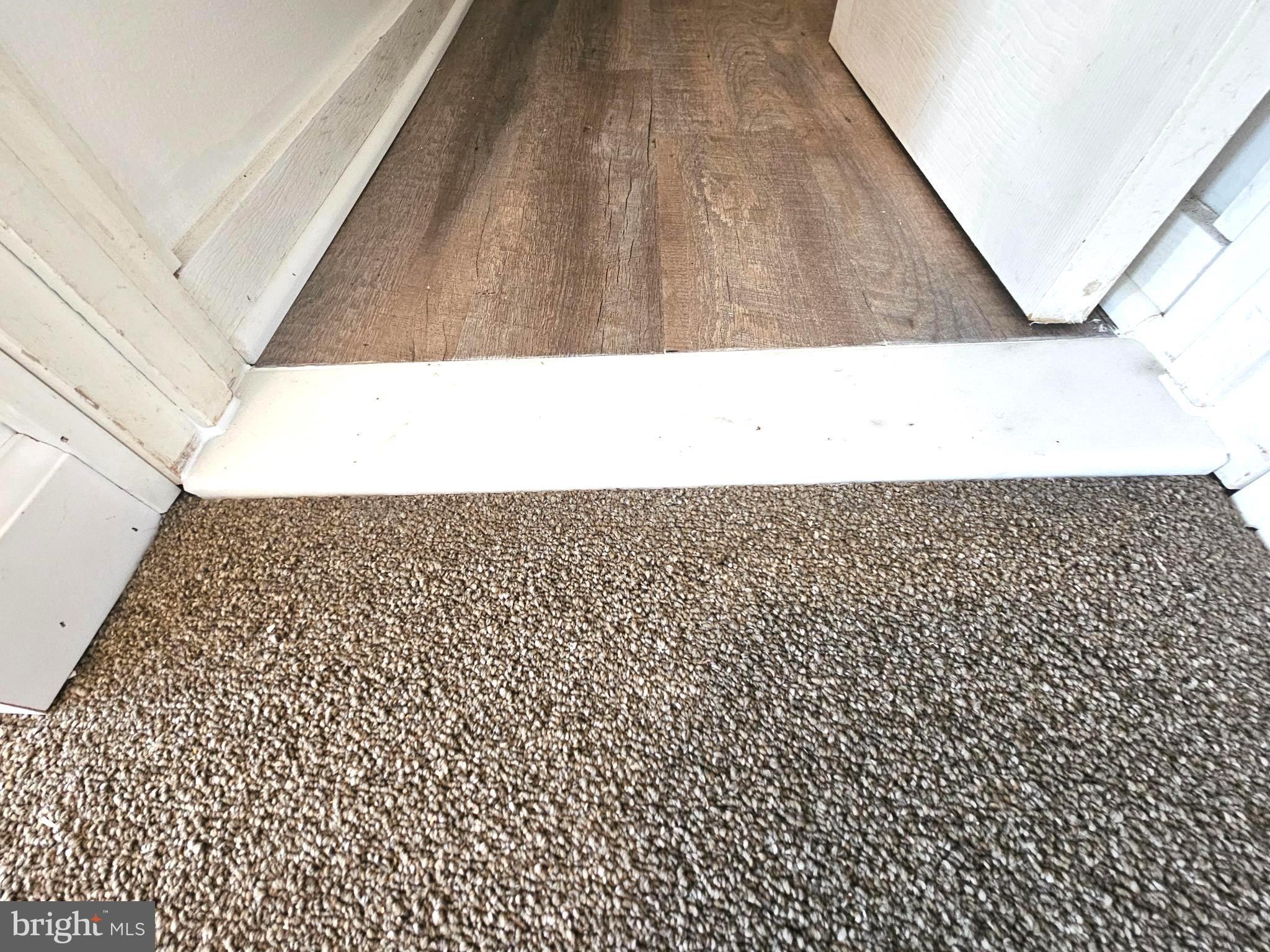 312 Wilkes Street, Unit 2 Berkeley Springs, WV 25411 - Photo 15 of 37 Threshold between carpet and bath vinyl