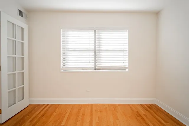 an empty room with a window