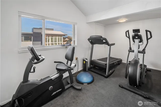 a room with gym equipment