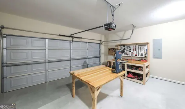 a outdoor living space with furniture and a fireplace