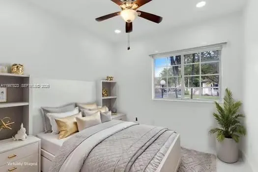 an empty room with closet