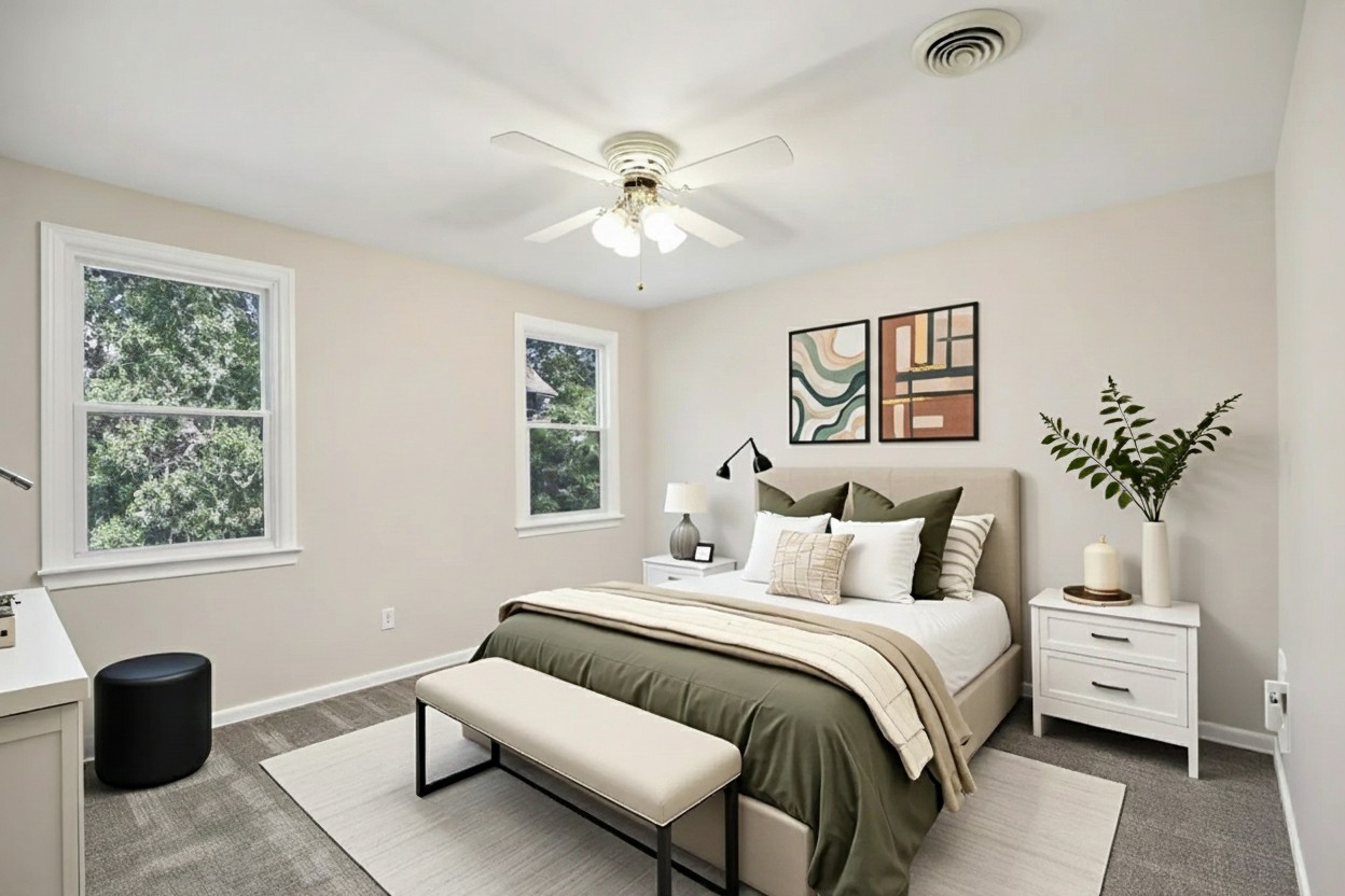 4026 Windland Drive Springfield, TN 37172 - Photo 14 of 32 a bedroom with a bed and a chandelier