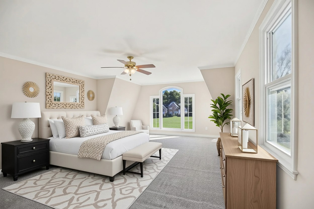 4026 Windland Drive Springfield, TN 37172 - Photo 15 of 32 a bedroom with a large bed and a chandelier