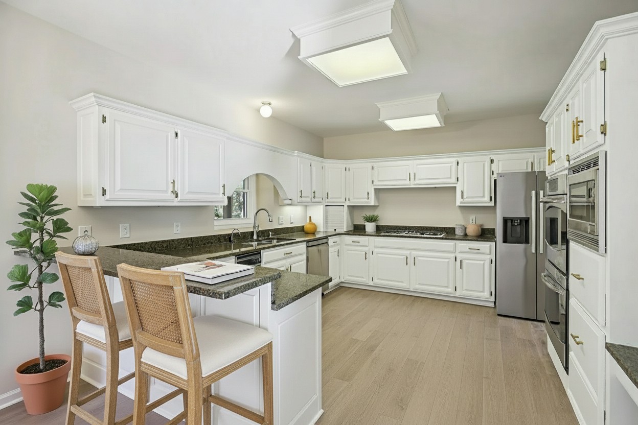 4026 Windland Drive Springfield, TN 37172 - Photo 4 of 32 a kitchen with stainless steel appliances granite countertop a stove refrigerator sink and cabinets