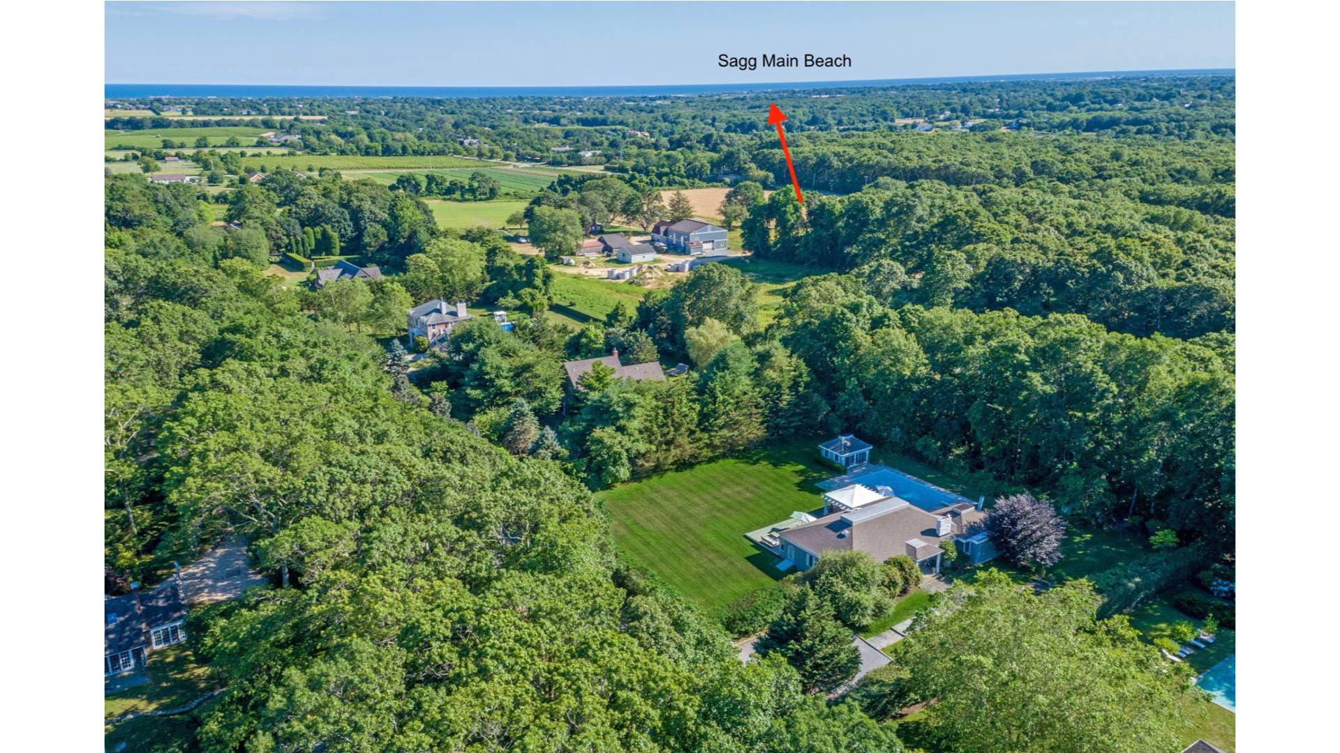 5 Ranch Court Sagaponack, NY 11962 - Photo 2 of 24 an aerial view of a house with a yard