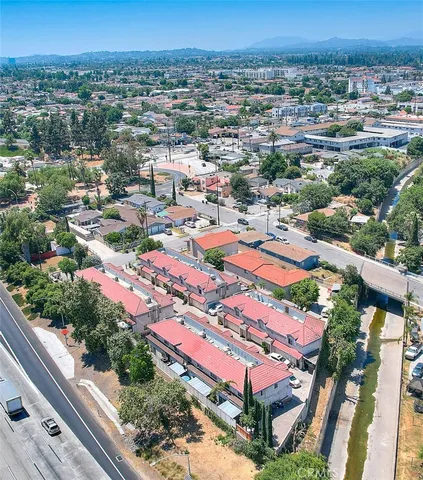 an aerial view of a city