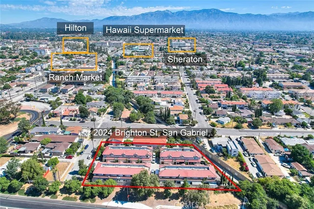 an aerial view of multiple house