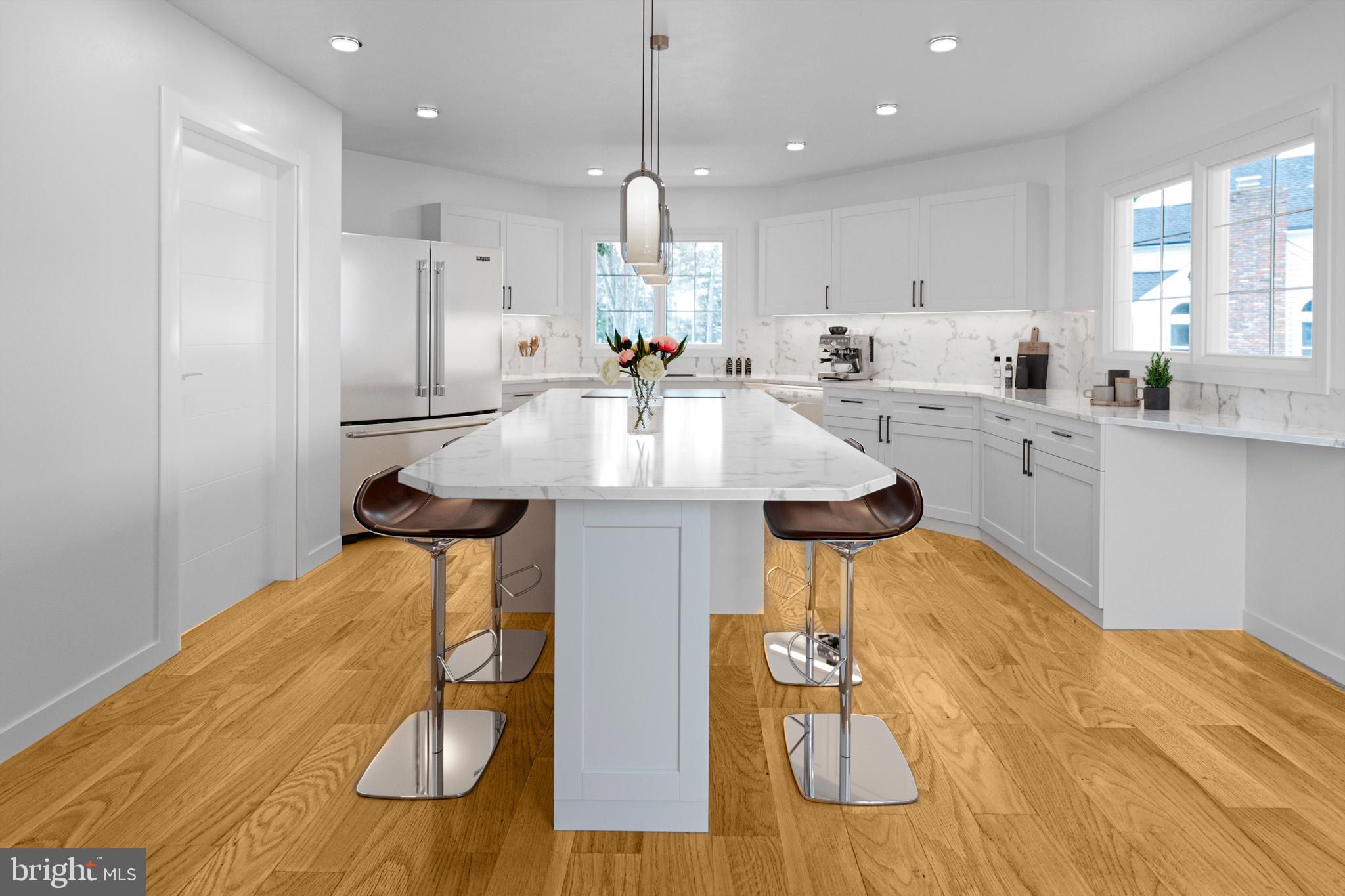 30 Baldwin Street Pennington, NJ 08534 - Photo 11 of 34 a kitchen with stainless steel appliances granite countertop a sink refrigerator and cabinets