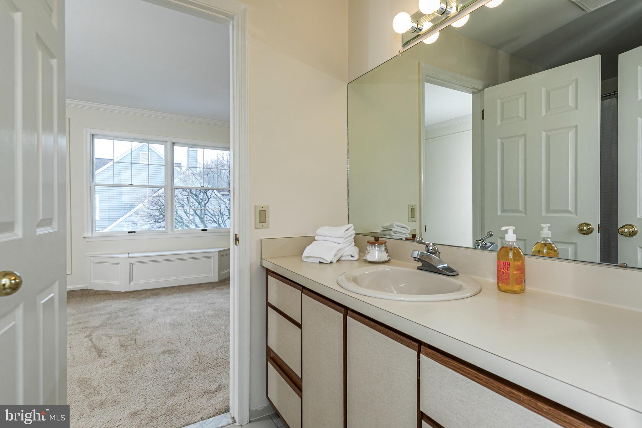 30 Baldwin Street Pennington, NJ 08534 - Photo 29 of 37 a bathroom with a sink a vanity and a large mirror