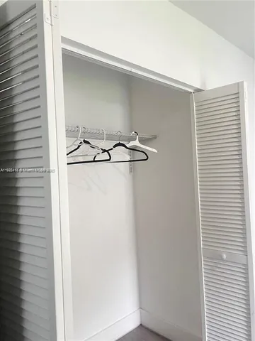 a close view of a closet