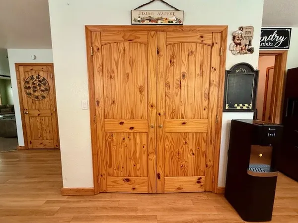a view of a living room with a window