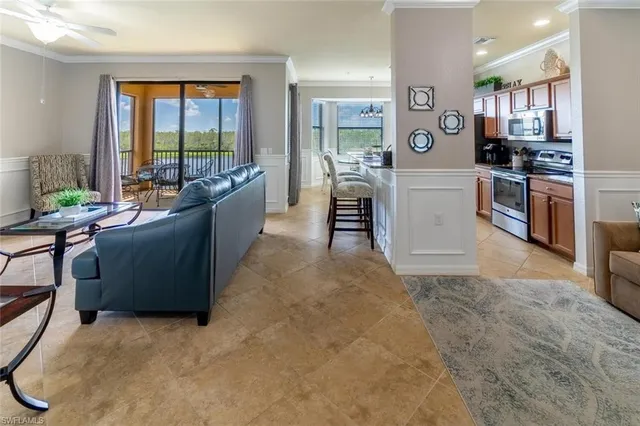 a kitchen with furniture and a counter top space
