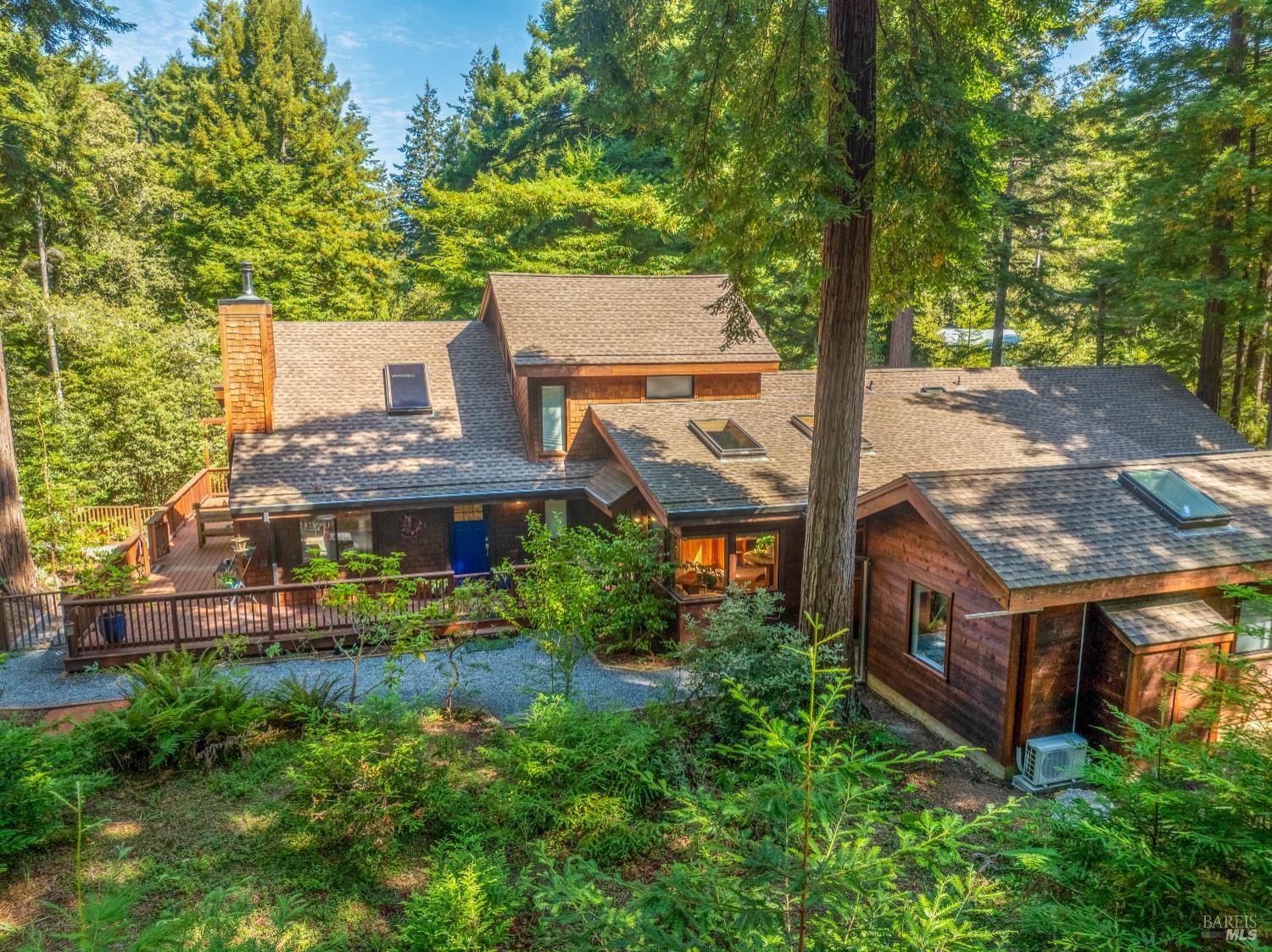17451 Redwood Springs Drive Fort Bragg, CA 95437 - Photo 38 of 43 an aerial view of a house with garden space and trees