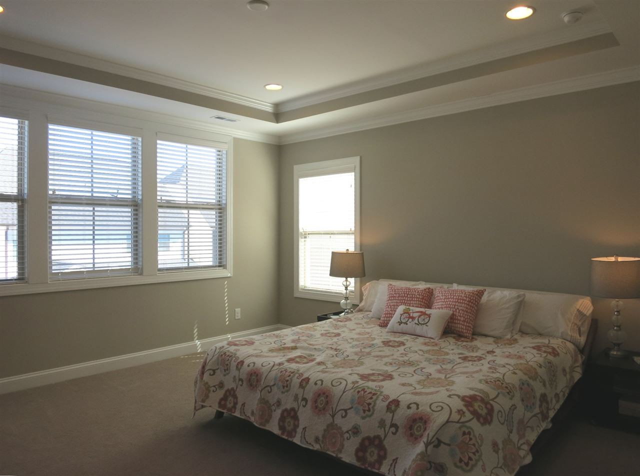 3916 Rock Rose Lane Raleigh, NC 27612 - Photo 14 of 25 The big Master Bedroom offers lots of windows, tray ceiling, 2 lg WICs, neutral carpet & luxury Bath. Master Bedroom